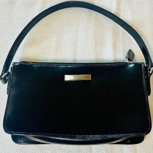 Vintage Esprit Mini Shoulder Bag Black 90s Y2K Minimalist Baguette Purse